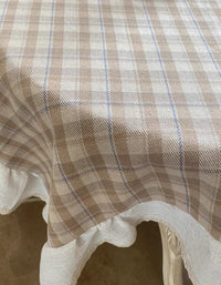 Pastoral Khaki Plaid Ruffled Tablecloth