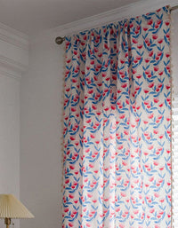 Pastoral Style Tassel Light Filtering Cotton Linen Curtains