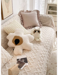 Premium Cream White Plush Living Room Sofa Blanket