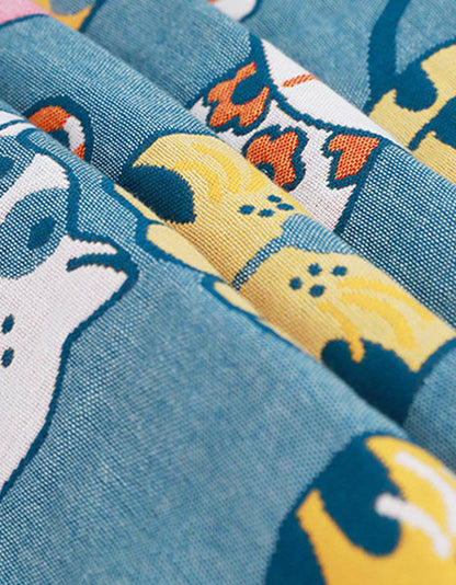 Serviette de bain en pur coton à motif de chat pour bébé