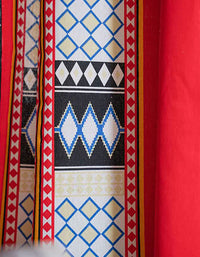 Red Bohemian Tassel Cotton Linen Curtains