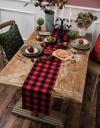 Red and Black Plaid Christmas Table Runner