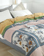 Reversible Floral Pure Cotton  Bedcover Sofa Blanket