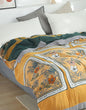 Reversible Floral Pure Cotton  Bedcover Sofa Blanket