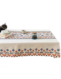 Simple Geometric Cotton and Linen Rectangular Table Cloth