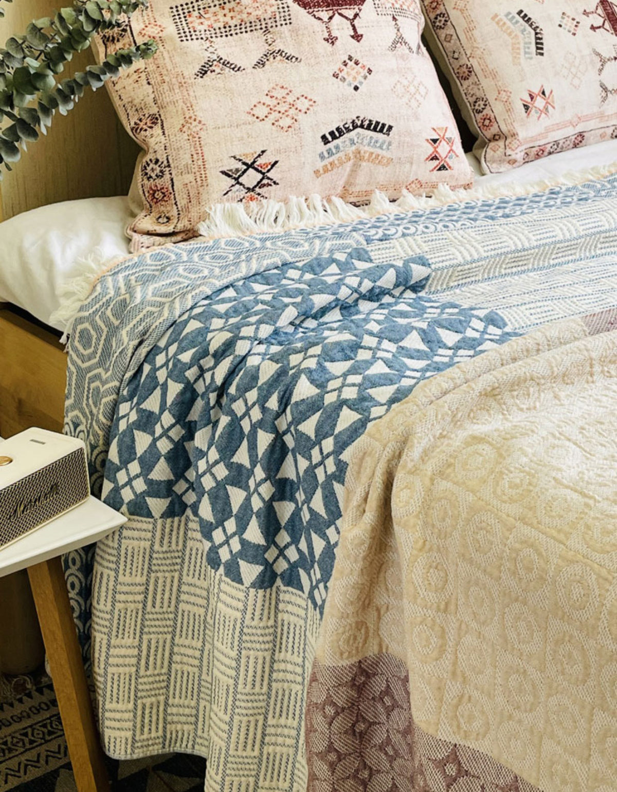 Spring Summer Vintage Bedroom French Bed Cover Blanket