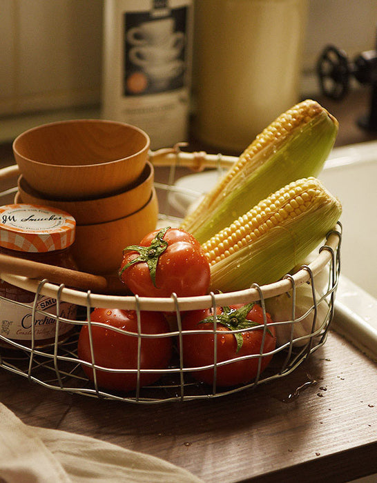 Handmade Wire Woven Fruits Vegetables Storage Basket