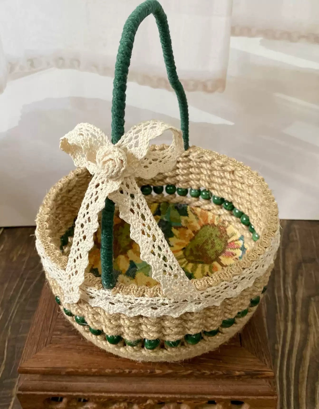 Sunflower Handmade Woven Storage Basket