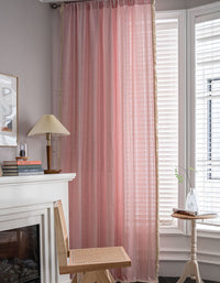 Tassels Edge Striped Embroidered Solid Color Curtains
