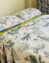 Two-sides Bedroom Vintage Flower Cotton Blanket