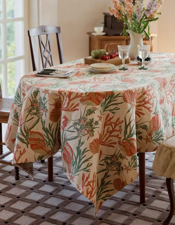 Undersea Conch Art American Jacquard Thickened Table Cloth