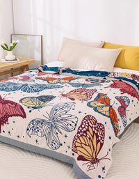 Cotton Boho Butterfly Print  Bedcover Sofa Blanket