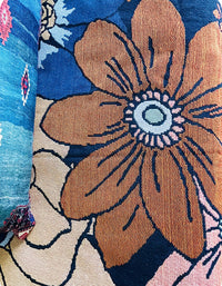 Vintage Big Flower Pattern Soft Cotton Blanket