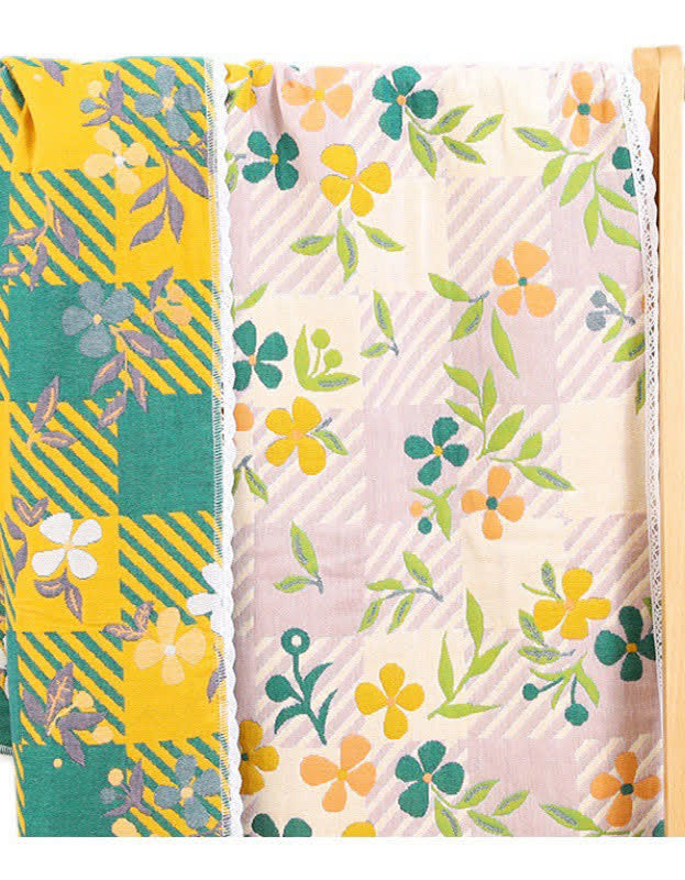 Vintage Floral Cotton Bath Towel Baby Blanket