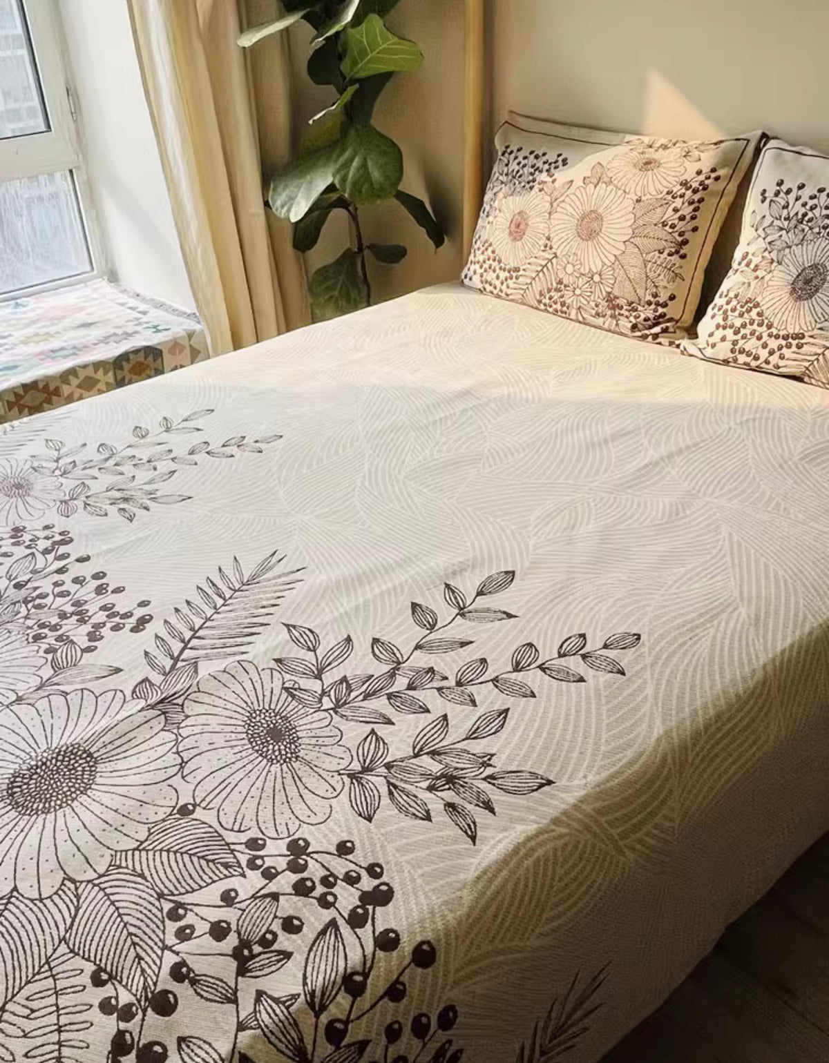 Vintage Flower Pure Cotton Bedroom Blanket