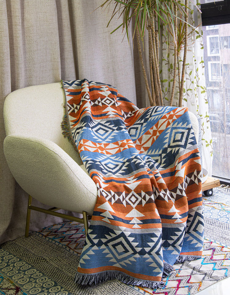 Vintage Indiana Style Double-side Sofa Blanket