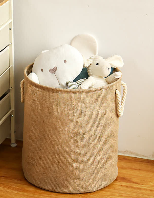 Waterproof Pure Cotton Linen Foldable Laundry Basket