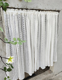 Country Style Rod Packet White Lace Door Curtain