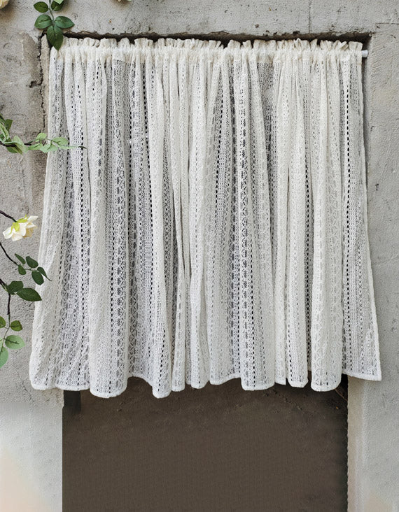 Country Style Rod Packet White Lace Door Curtain