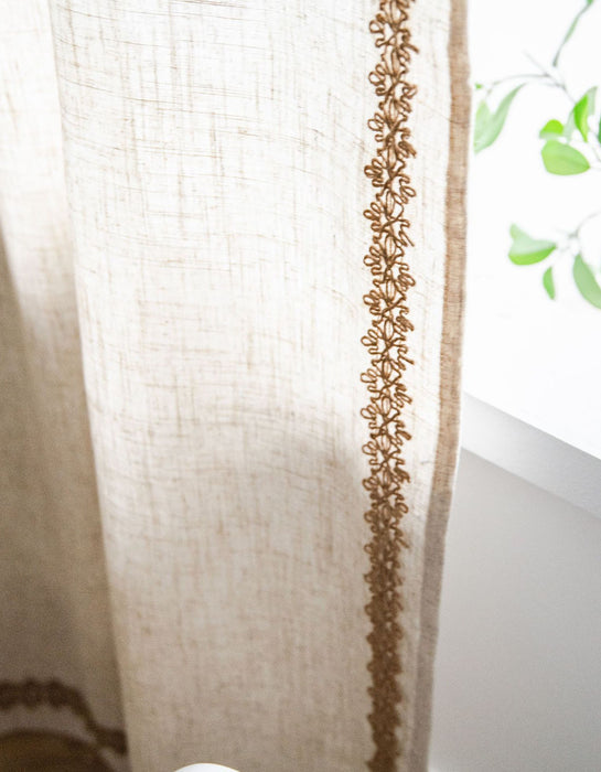 Hemp Lace Edge Cotton Linen Curtains