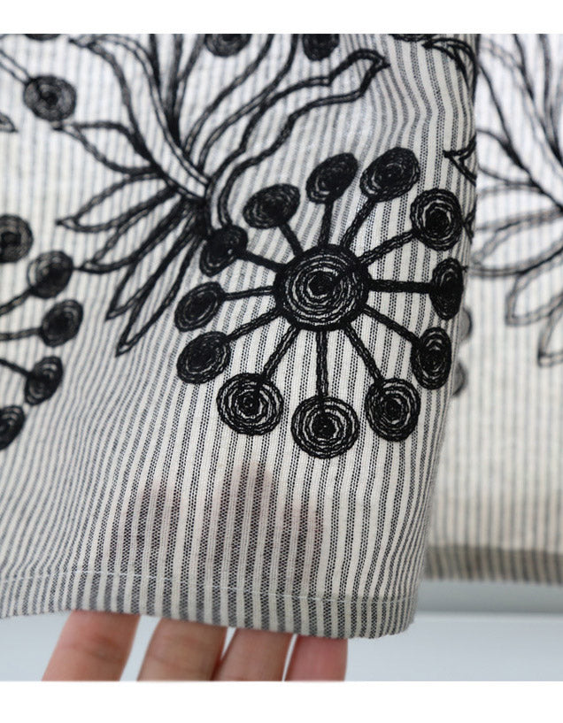 Half Style Embroidery Linen Curtains