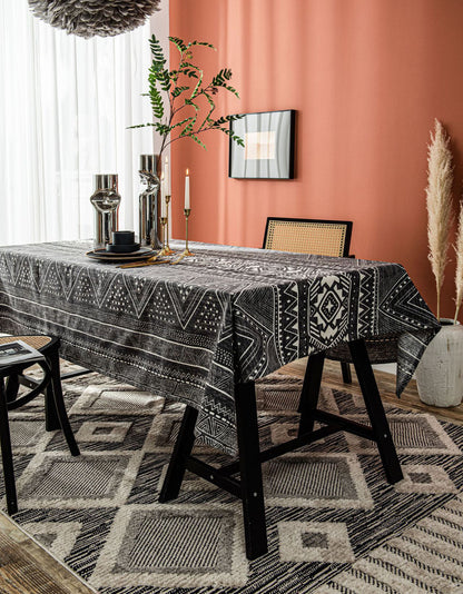 Africa Pattern Print Cotton Linen Tablecloth