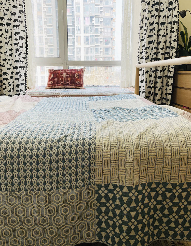 Spring Summer Vintage Bedroom French Bed Cover Blanket