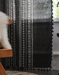 Indiana Pattern Printed Black Curtains