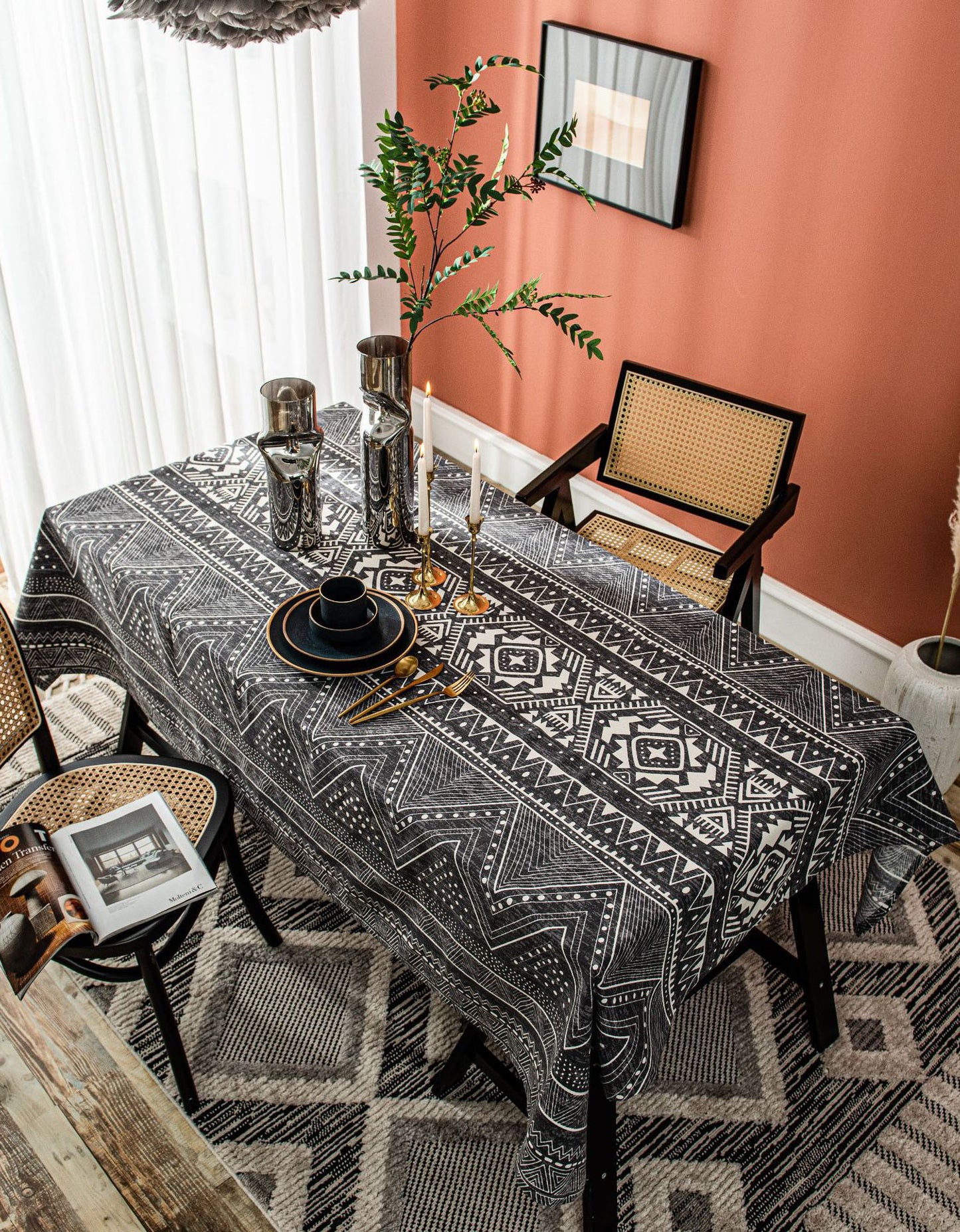 Africa Pattern Print Cotton Linen Tablecloth