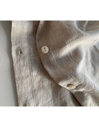 French Style Loose Mid-length Linen Shirt Dress