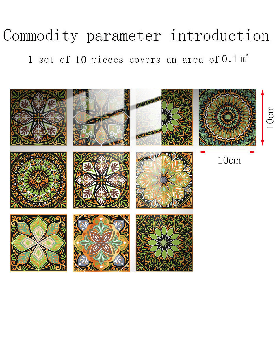 10 PCS Vintage Floral Pattern Peel & Stick DIY Wallpaper