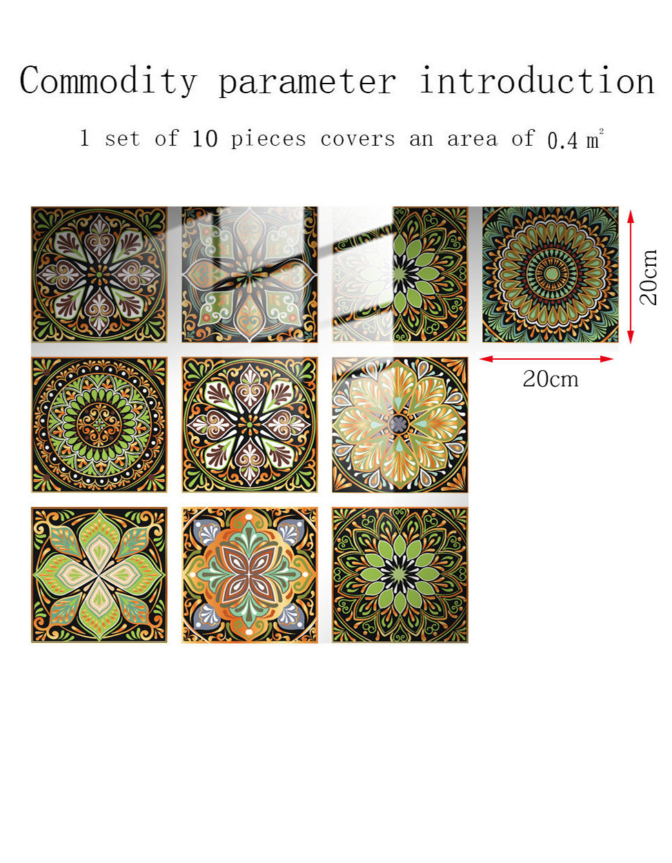 10 PCS Vintage Floral Pattern Peel & Stick DIY Wallpaper