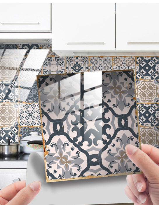 24 PCS Vintage  Mixed Pattern Self-Adhesive Tile DIY Wallpaper