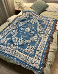 Chinese Style Vintage Tassels Sofa Bed Blanket