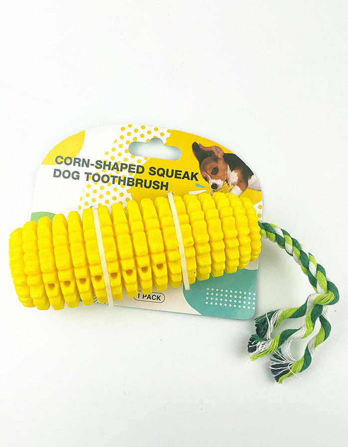 Corn-Shaped Squeak Dog Toothbrush