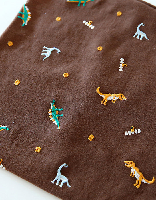 Cotton Linen Animals Embroidery Fabric