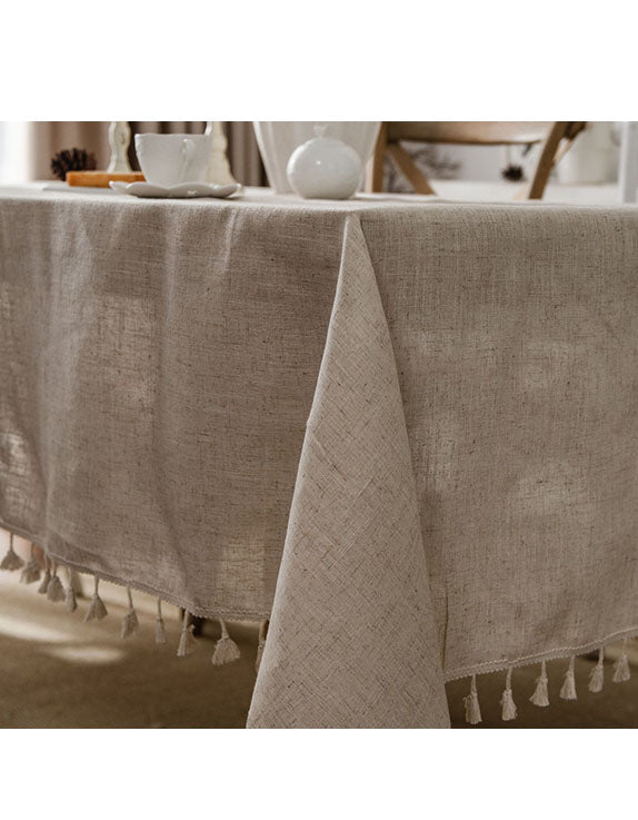 Cotton Linen Dining Room Concise Tablecloth