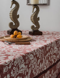 Cotton Linen Flower Print Tablecloth