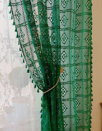 Country Style Tassel Vintage Lace Curtain