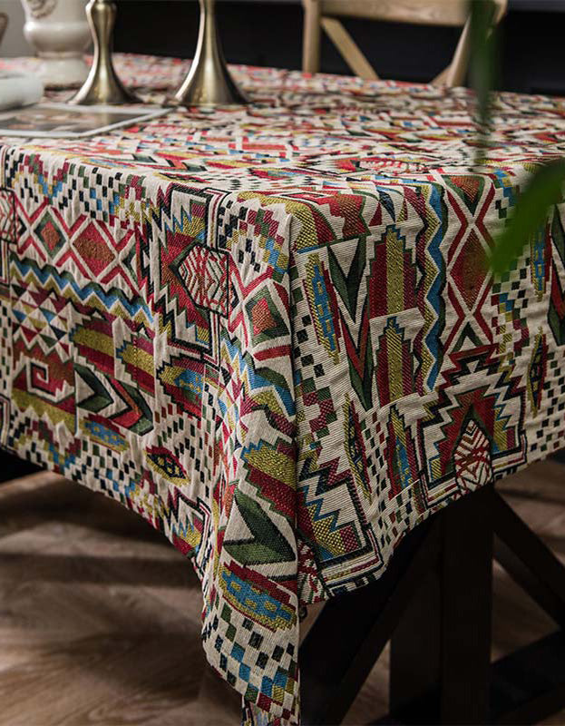Countryside Style Mixed Pattern Colorful Tablecloth