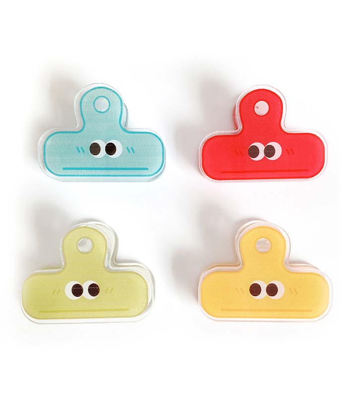 Cute Cartoon Acrylic Clip (4 PCS )