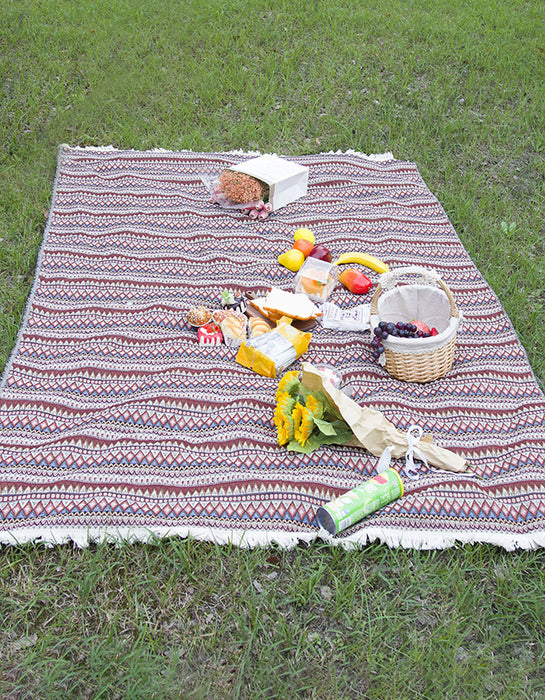 Ethnic Style Vintage Outdoor Picnic Blanket