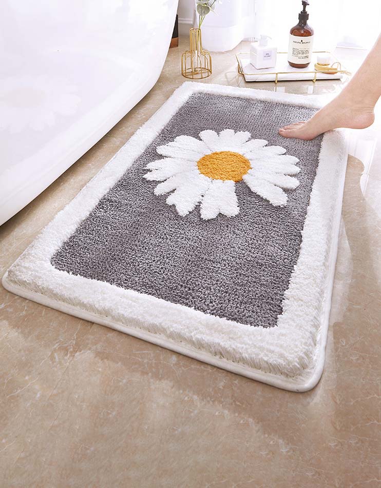 Tapis de bain antidérapant à motif floral