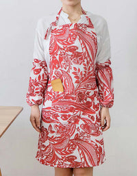 Flower Pattern Apron with Sleeve Covers