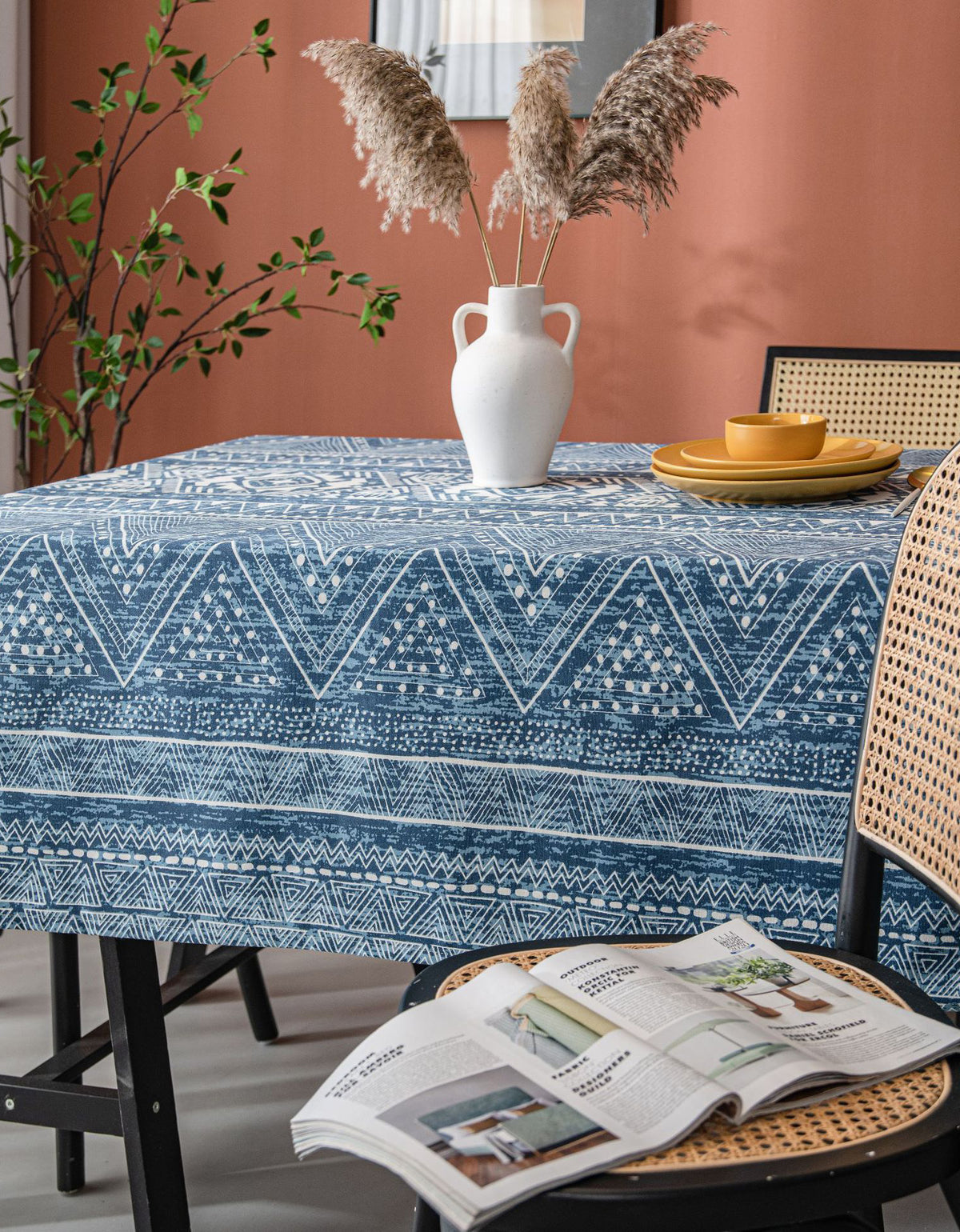 Geometric Pattern Cotton Linen Tablecloth