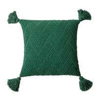 Green Knitted Square Cushion Cover