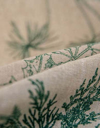 Green Tassel Edging Pine Cone Printed Curtains