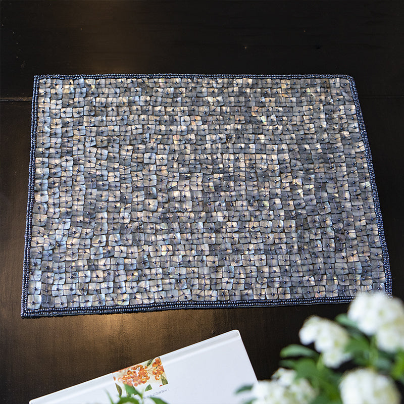 Hand Woven Beaded Shell Table Placemat