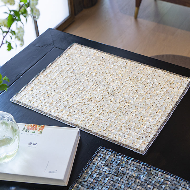 Hand Woven Beaded Shell Table Placemat