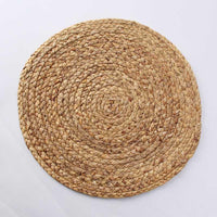 Handmade Anti-Scalding Straw Weaving Round Placemat ( Pack of 4)